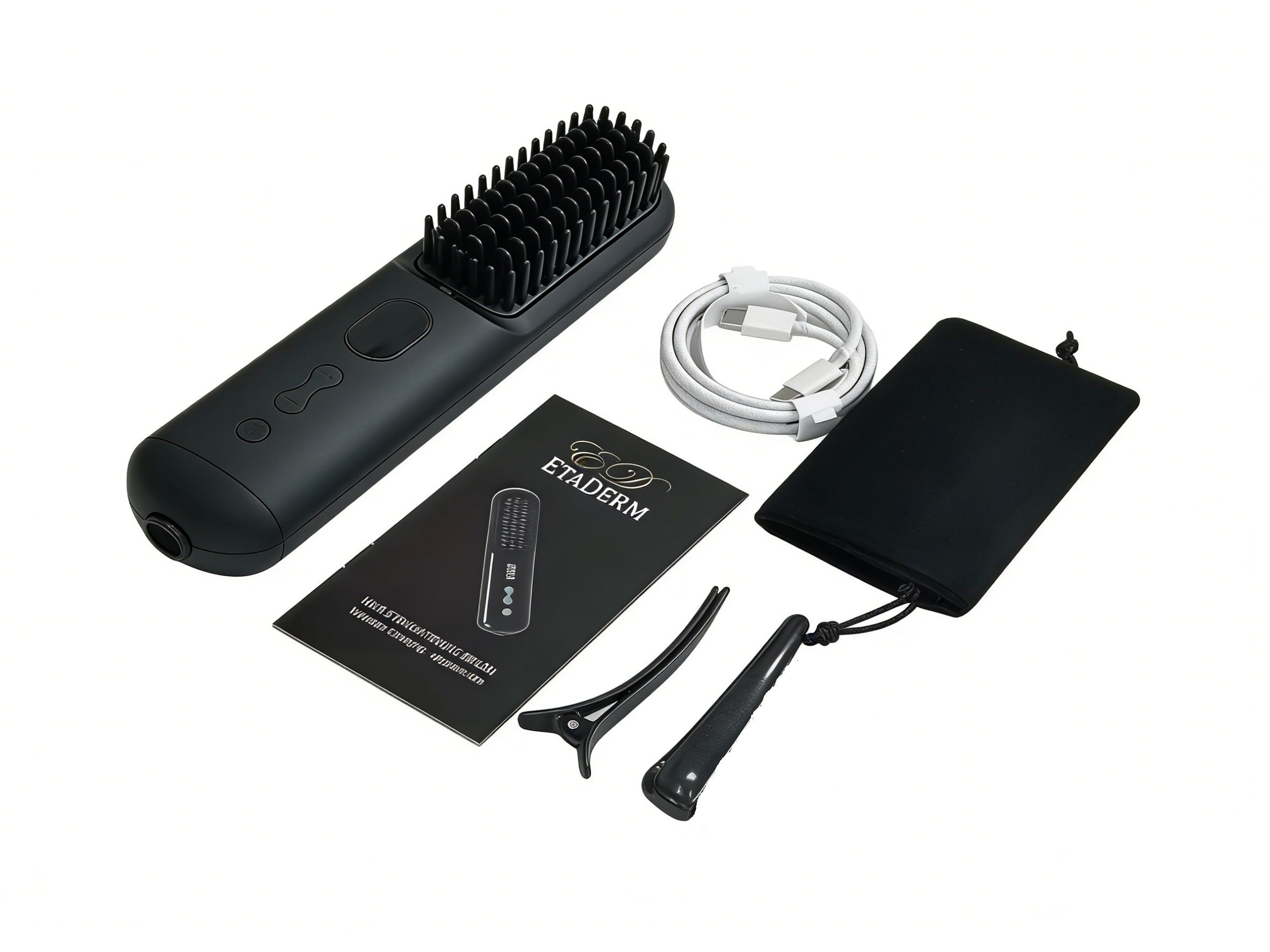Wireless Charging Negative Ion Hair Straightening Brush