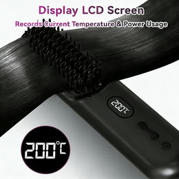 Wireless Charging Negative Ion Hair Straightening Brush