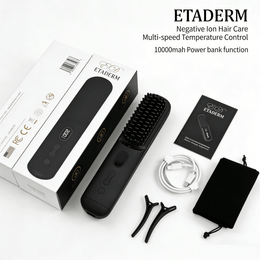 Wireless Charging Negative Ion Hair Straightening Brush