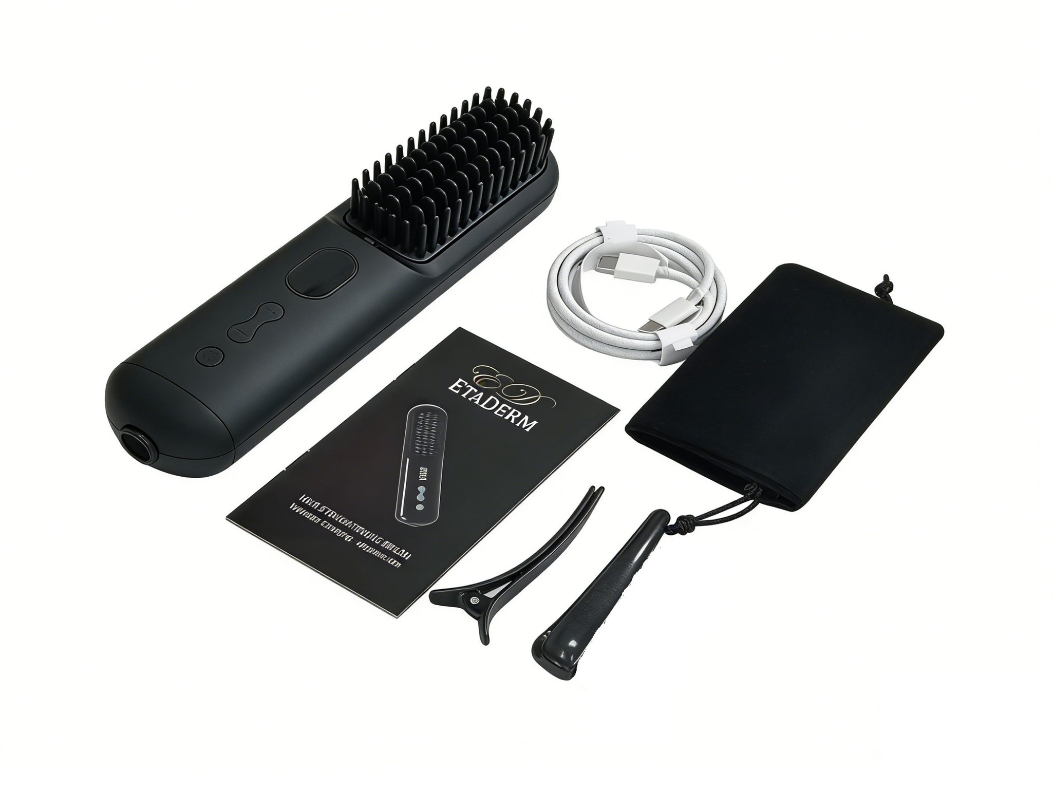Wireless Charging Negative Ion Hair Straightening Brush